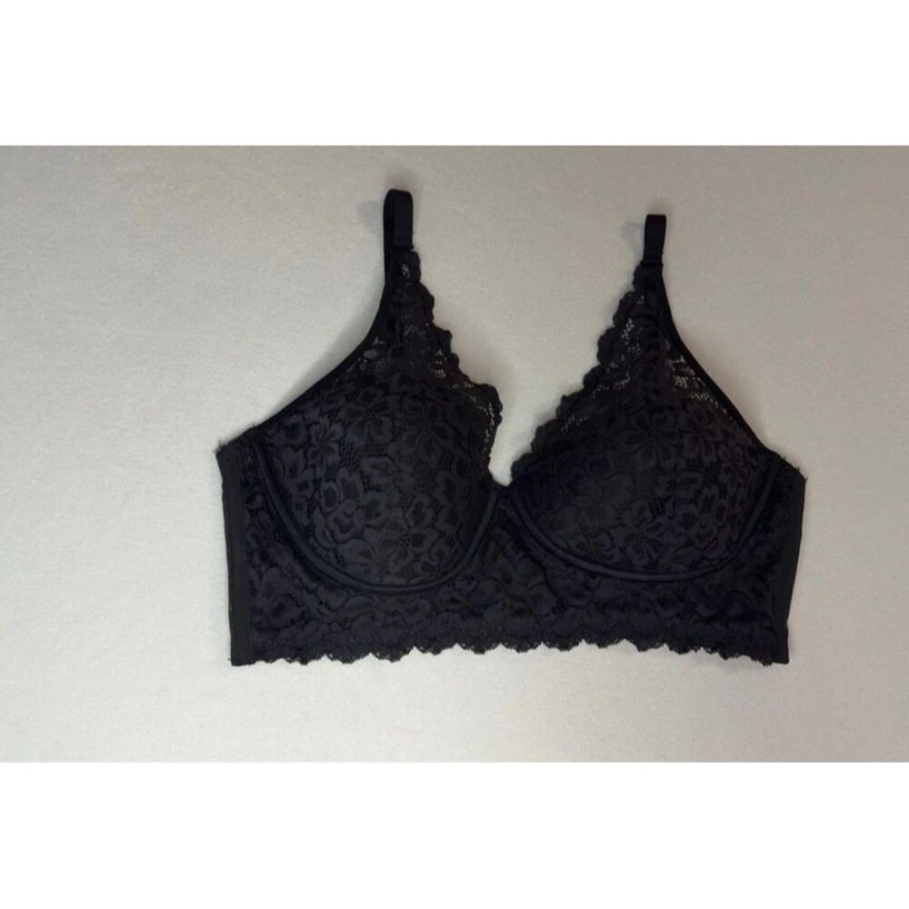 Maidenform Pure Comfort Lace Longline Bralette Bra Wireless Black 40C